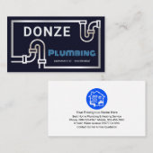 Striking Retro Silver Pipe Border Visitenkarte (Vorne/Hinten)