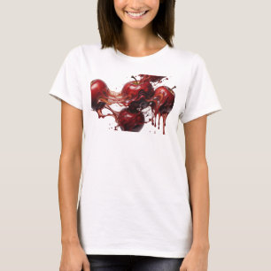 Striking rote abstrakte Apfelmode T-Shirt