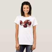 Striking rote abstrakte Apfelmode T-Shirt (Vorne ganz)