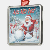 Striking Santa Bowling Candy Cane Lane Personalize Ornament Aus Metall (Links)