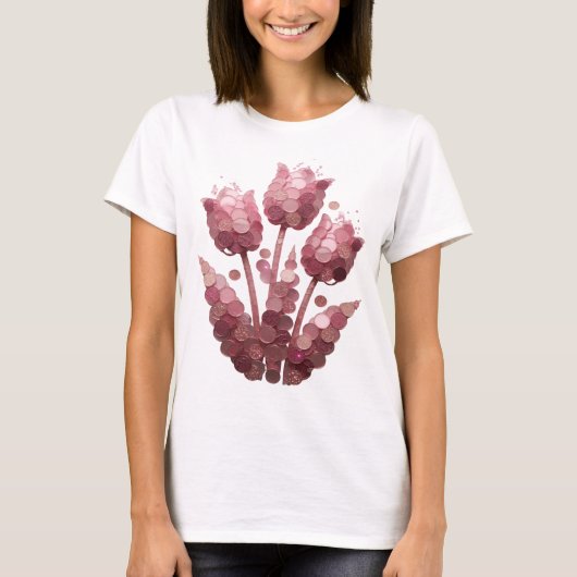Striking Silber ABSTRACTE KUNST Design T-Shirt (Vorderseite)