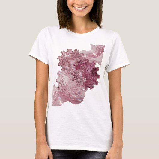 Striking Silber ABSTRAKTE KUNST Statement Design T-Shirt (Vorderseite)