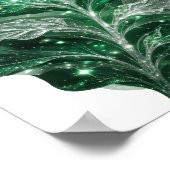 Striking Silber GRÜNE BLÄTTER MIT STERNEN Poster (Ecke)