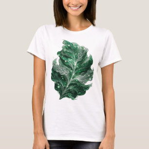 Striking Silber GRÜNE BLÄTTER MIT STERNEN T-Shirt