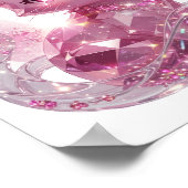 Striking Silber PINK DIAMANT KATZE Poster (Ecke)