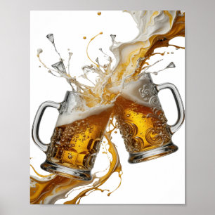 Striking Silver PROST AUF GUTE ZEITEN Textdesign Poster