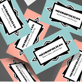 Striking Simple Art Deco Custom Color Visitenkarte