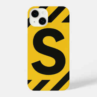 “Striking Yellow Cover with Bold Black Trendy iPhone 14 Hülle