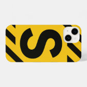 “Striking Yellow Cover with Bold Black Trendy iPhone Hülle (Rückseite (Horizontal))