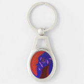 Strikingly Beautiful Creature Oval Metal Keychain Schlüsselanhänger (Vorderseite)