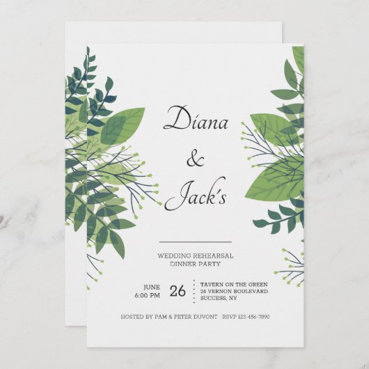 Strikte Foliage Probe Abendessen Party Einladung (Vorne/Hinten)