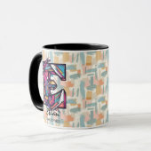 Strikte geometrische Monogramm-Tasse - E für Ethan Tasse (Vorderseite Links)