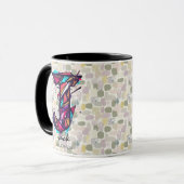 Strikte geometrische Monogramm-Tasse - J für Jack Tasse (Vorderseite Links)