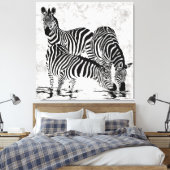 Strikter 3 Zebras Leinwanddruck (Insitu (Schlafzimmer))