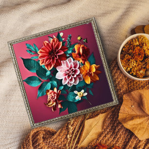Strikter Bouquet auf Bold Red Fotodruck