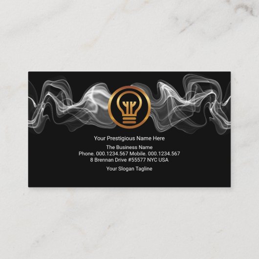 Strikter Elektrischer Blitzlichter Visitenkarte (Rückseite)