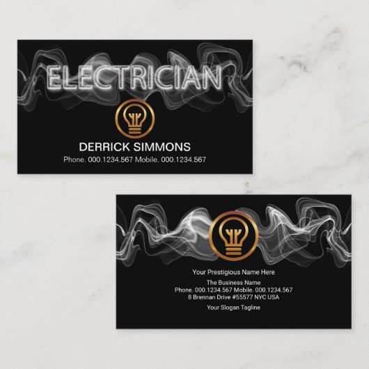 Strikter Elektrischer Blitzlichter Visitenkarte (Vorne/Hinten)