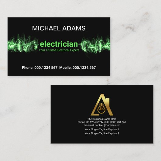 Strikter Öko-Elektro-Blitzgerät Visitenkarte (Vorne/Hinten)