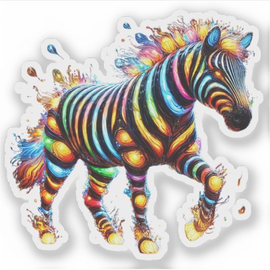 Strikter Zebra Charm Aufkleber (Vorderseite)