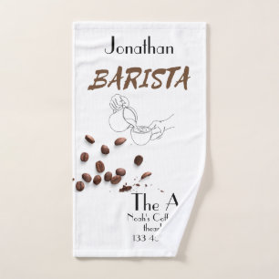 Striktes Barista Handtuch. bearbeitbar Handtuch