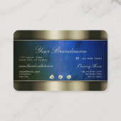 Striktes Chrome Borders Green Blue Marble Muster Visitenkarte (Rückseite)