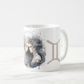 Striktes Gemini Symbol Artwork Kaffeetasse (VorderseiteRechts)