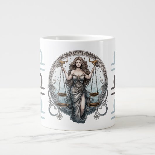 Striktes Libra Symbol Artwork Jumbo-Tasse (Vorderseite)