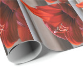 Striktes Red Lion Amaryllis Blume Foto Geschenkpapier (Rolleneckpunkt)