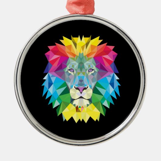 Striktly Bright Lion Silbernes Ornament (Vorne)