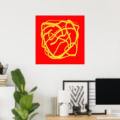 String and Rope Hope Art Design Grafik rot Poster (Heimbüro)