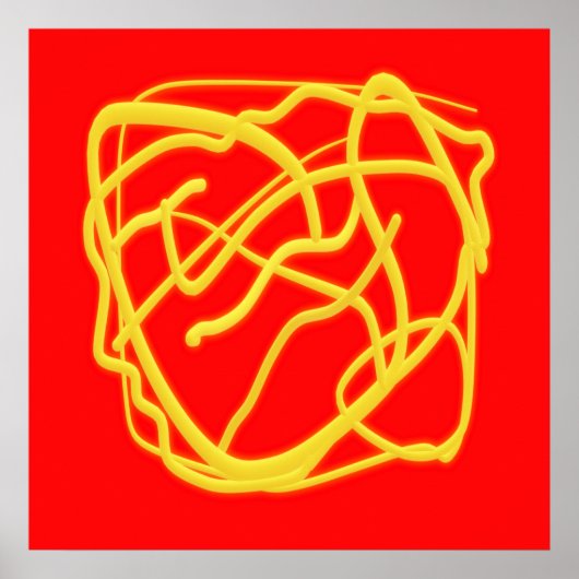 String and Rope Hope Art Design Grafik rot Poster (Vorne)
