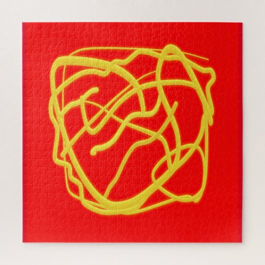 String and Rope Hope Art Design Grafik rot Puzzle (Vertikal)