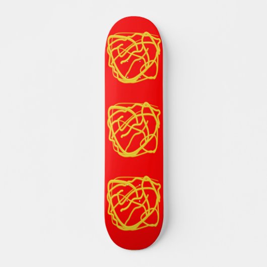 String and Rope Hope Art Design Grafik rot Skateboard (Vorne)