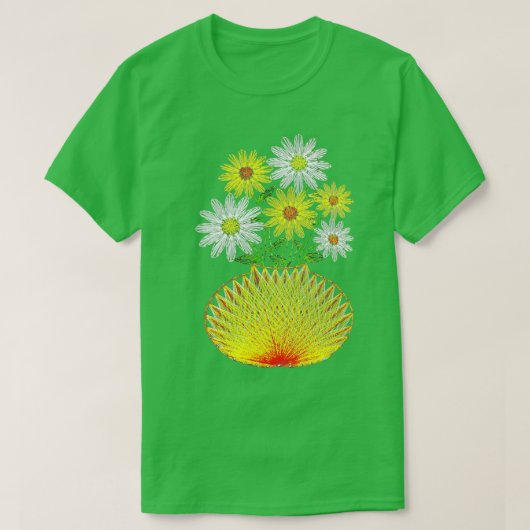 String-Art-Blume T-Shirt (Design vorne)