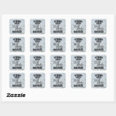 String-Bass, Brain Freeze Square Sticker (Blatt)