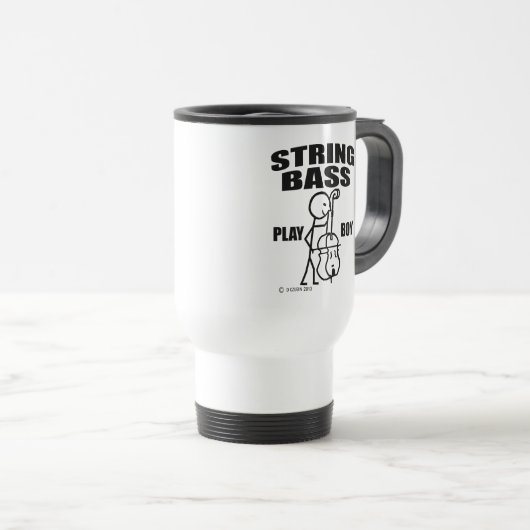String Bass Play Boy Travel Mug Reisebecher (VorderseiteRechts)