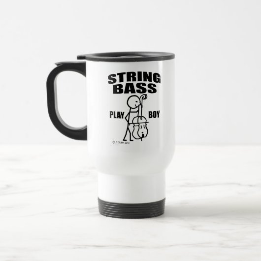 String Bass Play Boy Travel Mug Reisebecher (Links)