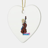 String Bass Player Girl - Light/Blonde Keramikornament (Links)