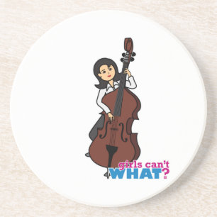 String Bass Player Girl - Medium Sandstein Untersetzer