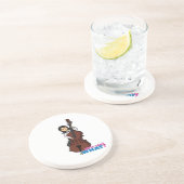 String Bass Player Girl - Medium Sandstein Untersetzer (Seite)