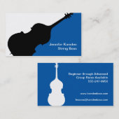 String Double Bass Player Teacher Studio Visitenkarte (Vorne/Hinten)