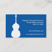 String Double Bass Player Teacher Studio Visitenkarte (Rückseite)