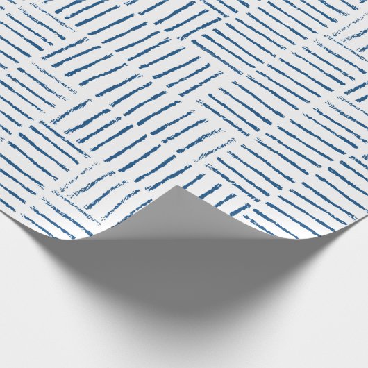 String Herringbone - klassisch blau Geschenkpapier (Ecke)