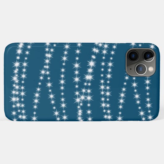 String-Leuchten auf blauem iPhone Case (Rückseite (Horizontal))