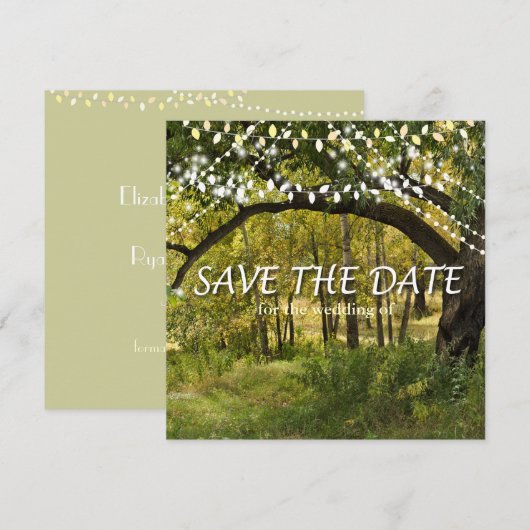 String-Leuchten, Fireflies Save the Date-Karte Date (Vorne/Hinten)