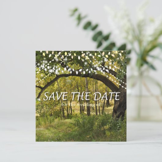 String-Leuchten, Fireflies Save the Date-Karte Date (Stehend Vorderseite)