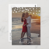 String-Leuchten Save the Date Vollbildkarte Postkarte (Vorne/Hinten)