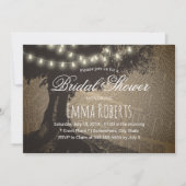 String-Leuchten Vintages Brautparty "Baum Alte Sei Einladung (Vorderseite)