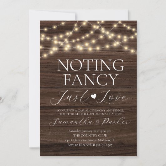 String leuchtet rustikal nichts Extravagant nur Li Einladung (Vorderseite)