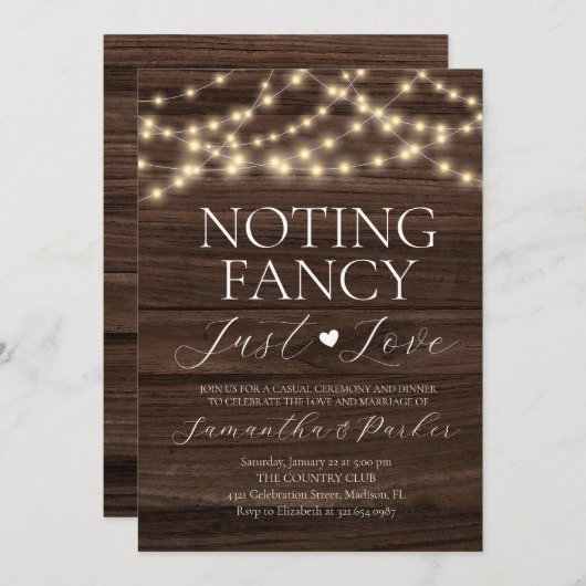 String leuchtet rustikal nichts Extravagant nur Li Einladung (Vorne/Hinten)